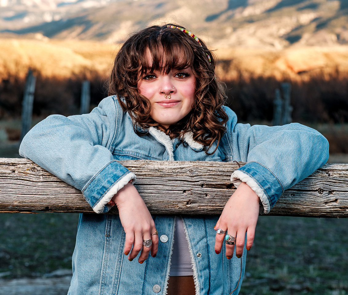 A senior portrait photographed outdoors in Sanpete County