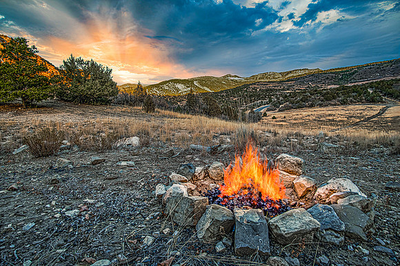 Canyons and campfire